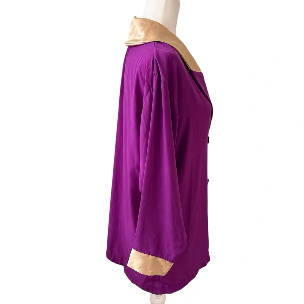 Vintage Miss Dior Purple & Gold Double-Breasted Lightweight Blazer 80s Glam Rare